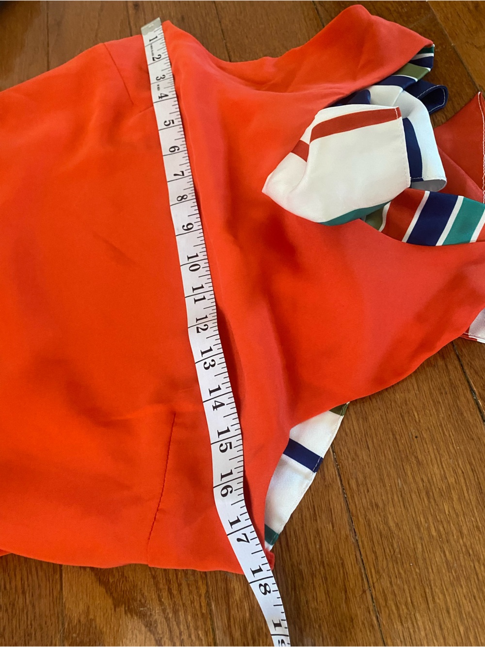 NWOT Lulus Orange Open Back Scarf Bow Shift Mini Dress Size Medium - Picture 9 of 10